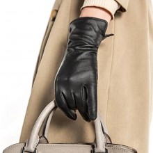 Женские кожаные перчатки для сенсорных экранов Touchscreen Leather Gloves